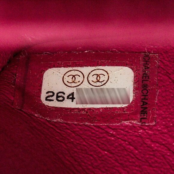 Chanel Fuchsia Chevron Quilted Lambskin Leather Classic Medium Double Flap Bag - Picture 9 of 11